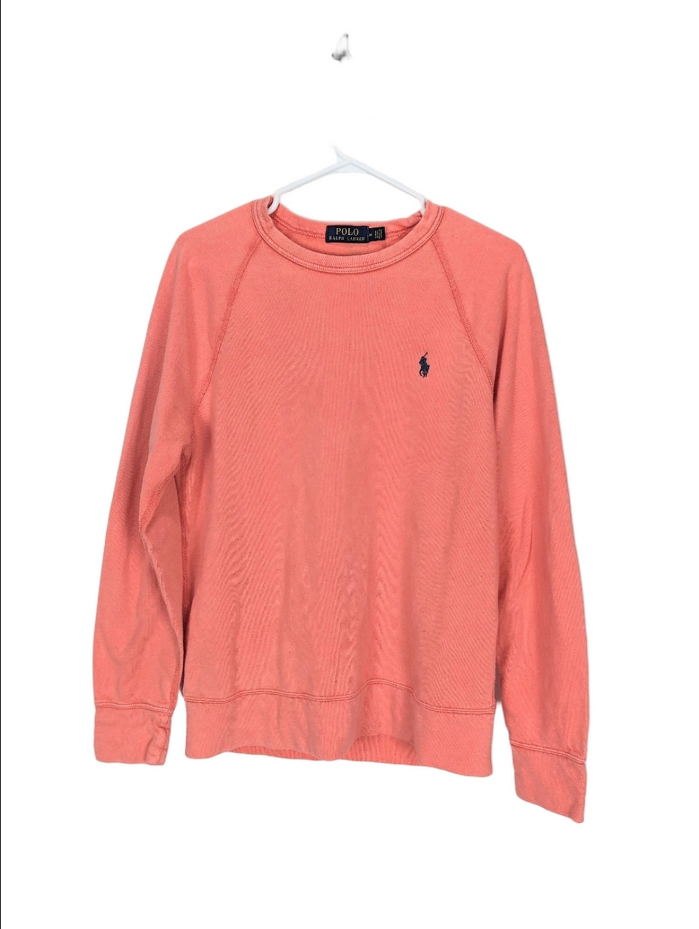 Polo Ralph Lauren Orange Long Sleeve Crew Neck Men's Medium Terrycloth Sweater - Picture 2 of 8